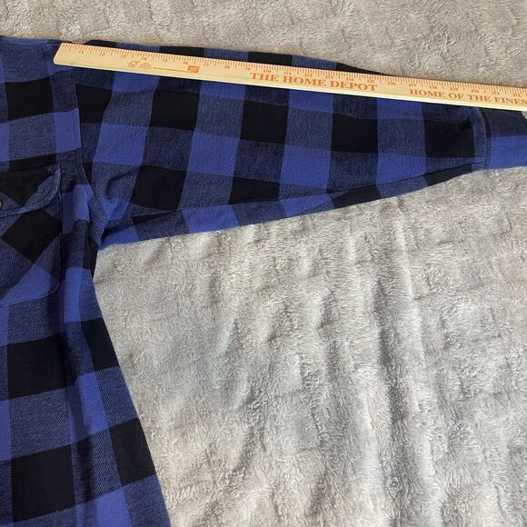 Moose Creek Heavy Flannel Plaid Button Up Blue Shirt Mens Large, 100% Cotton - Picture 7 of 15